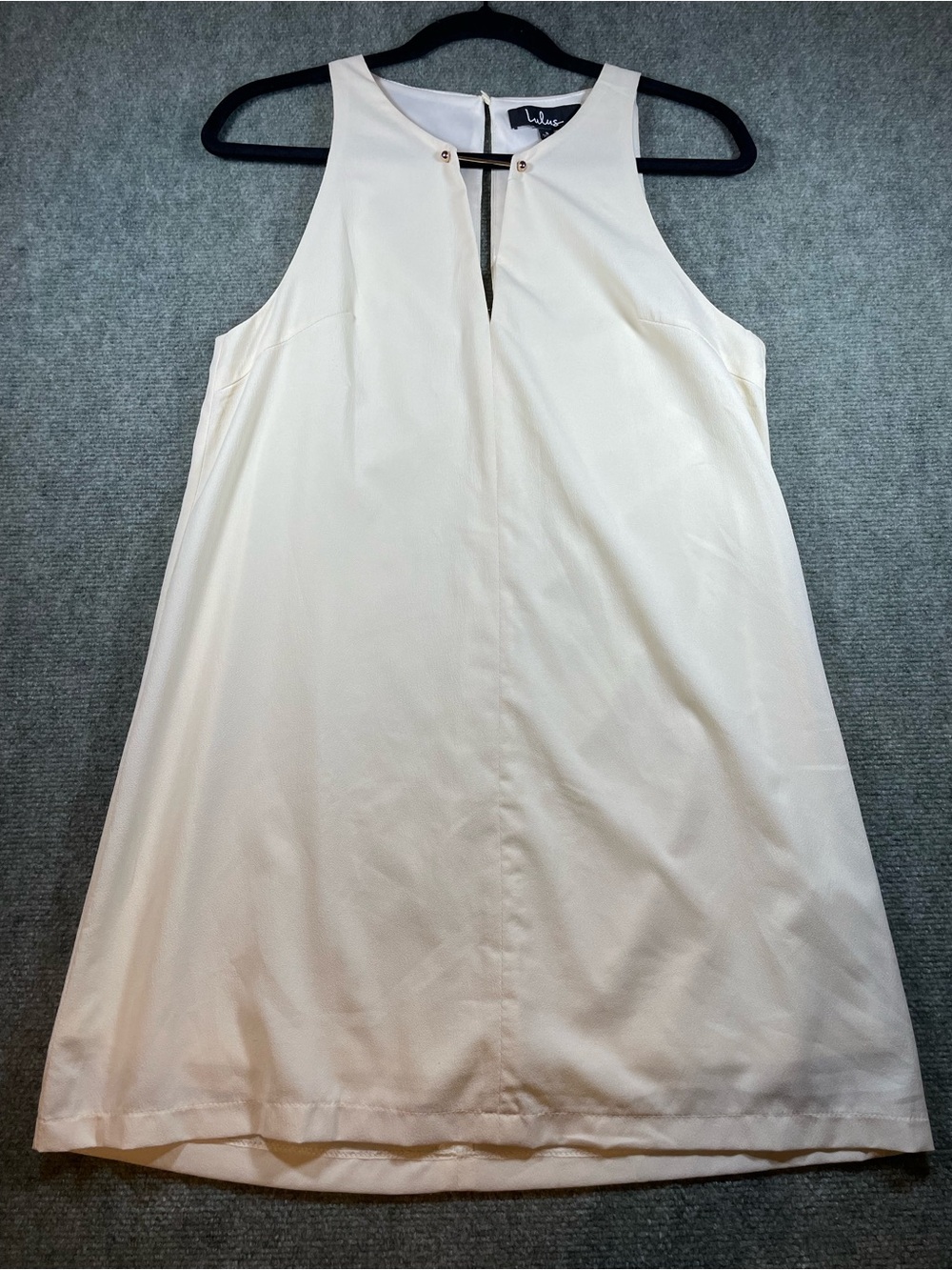 Lulu's Cream Sleeveless Mini Dress with Keyhole‎